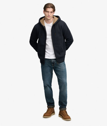 Superdry Borg Lined Zip Hoodie Eclipse Navy