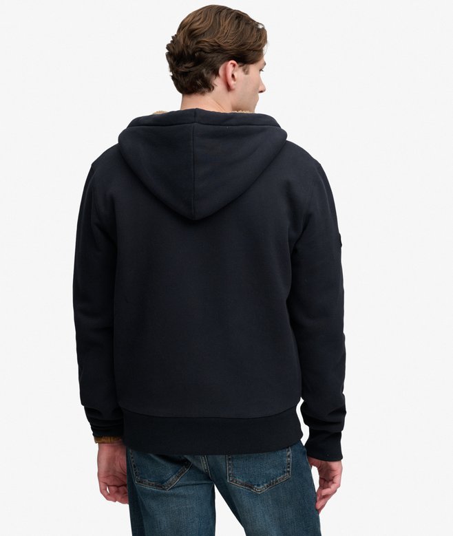 Superdry Borg Lined Zip Hoodie Eclipse Navy