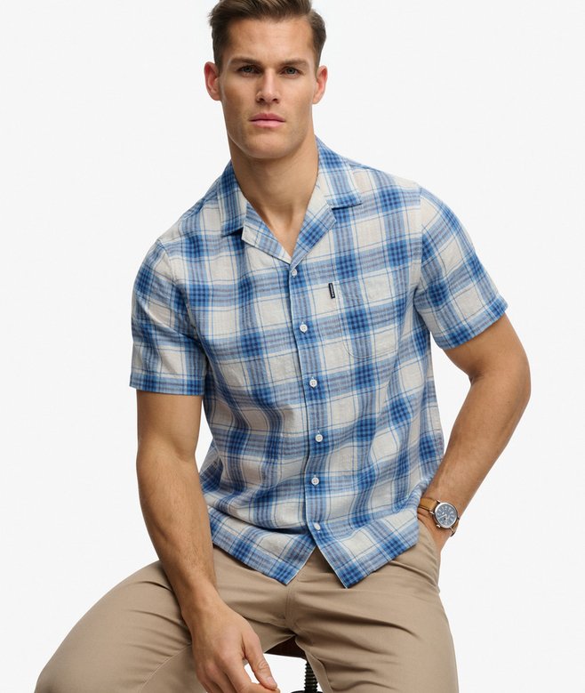 Superdry Cabana Check Short Sleeve Shirt Harbour Check White
