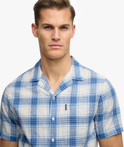 Superdry Cabana Check Short Sleeve Shirt Harbour Check White