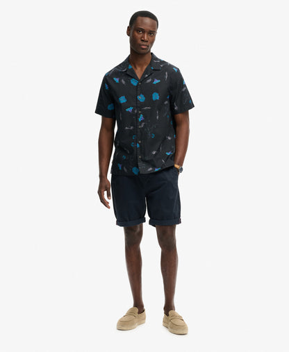 Superdry Cabana Print Short Sleeve Shirt Sapphire Nasturtium