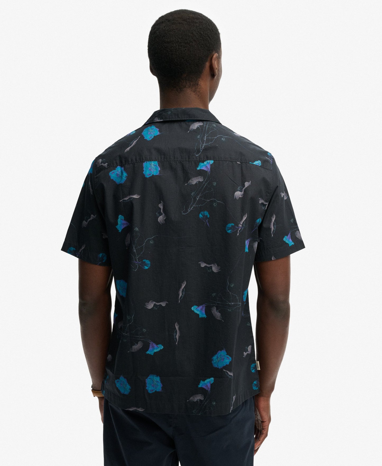 Superdry Cabana Print Short Sleeve Shirt Sapphire Nasturtium