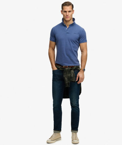 Superdry Classic Pique Polo Shirt Bay Blue