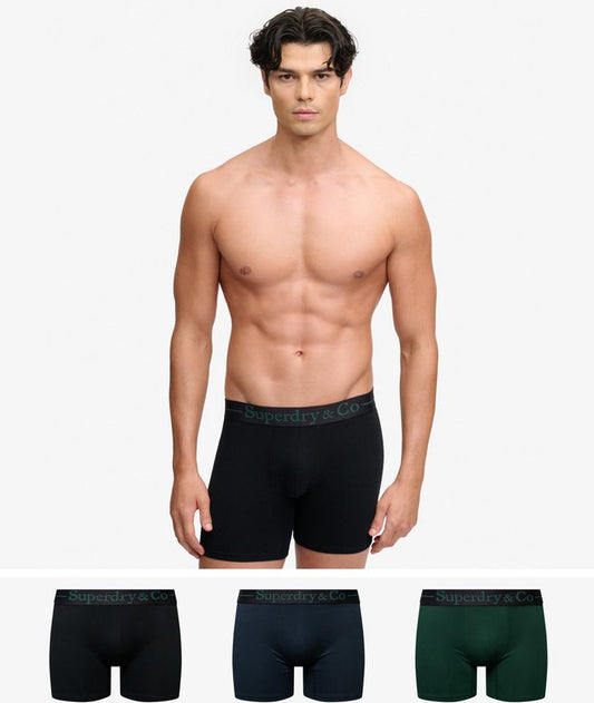 Superdry & Co Boxer Triple Pack Black/Navy/Enamel Green
