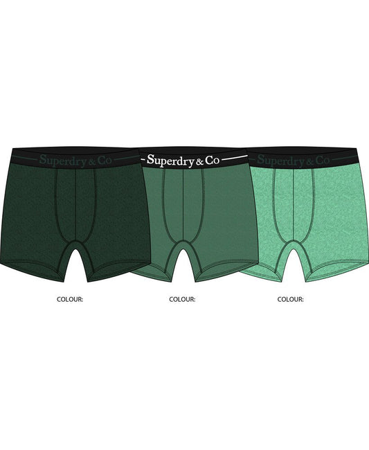 Superdry & Co Boxer Triple Pack Forest Marl/Green Marl/Green Grit