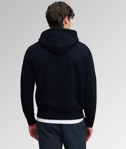 Superdry Essential SD Co Logo Hoodie Dark Navy. Mens Relaxed fit hoodie with Drawstring overhead hood design and Large front pocket with Ribbed cuffs and hem and Small embroidered logo on chest. Material: 60% Cotton & 40% Recycled Polyester