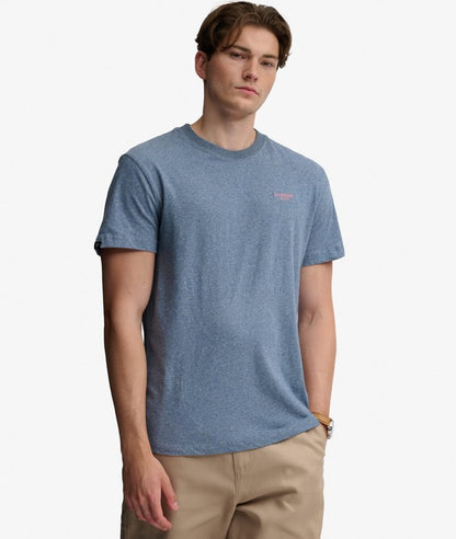 Superdry Essential Stacked Logo Embroidered T-shirt Bay Blue Marl/Pink