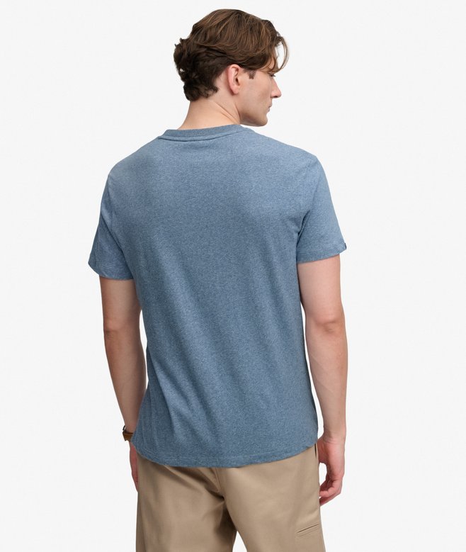 Superdry Essential Stacked Logo Embroidered T-shirt Bay Blue Marl/Pink