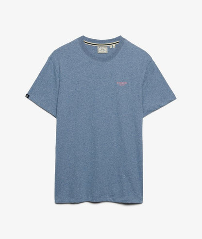Superdry Essential Stacked Logo Embroidered T-shirt Bay Blue Marl/Pink