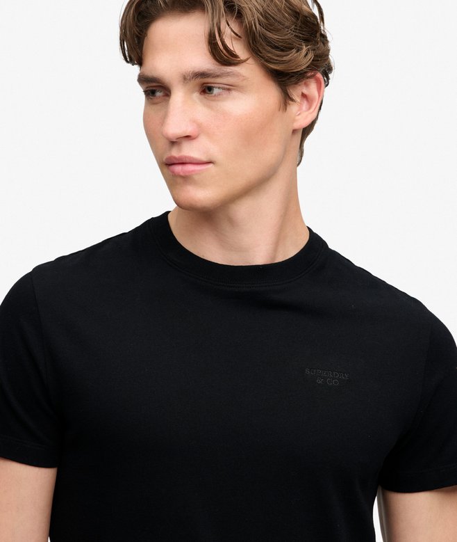 Superdry Essential Stacked Logo Embroidered T-shirt Black/Black