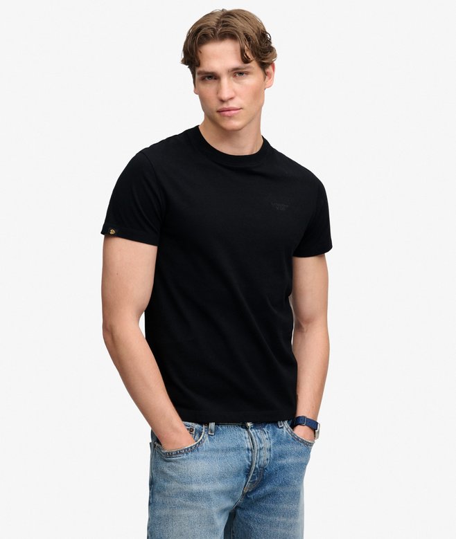 Superdry Essential Stacked Logo Embroidered T-shirt Black/Black
