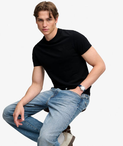 Superdry Essential Stacked Logo Embroidered T-shirt Black/Black