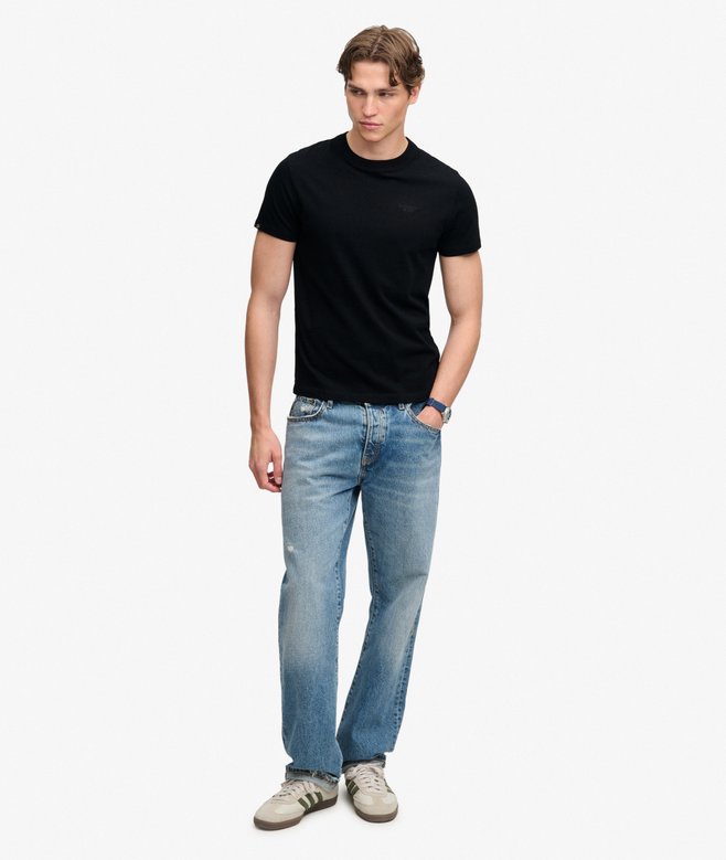 Superdry Essential Stacked Logo Embroidered T-shirt Black/Black
