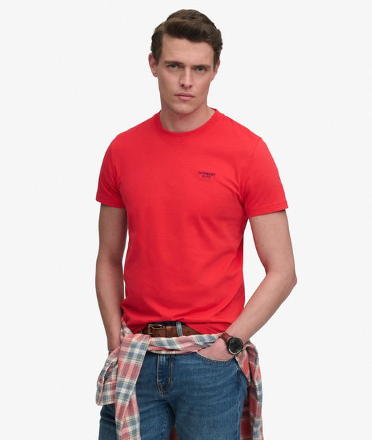 Superdry Essential Stacked Logo Embroidered T-shirt Lollipop Red/Navy
