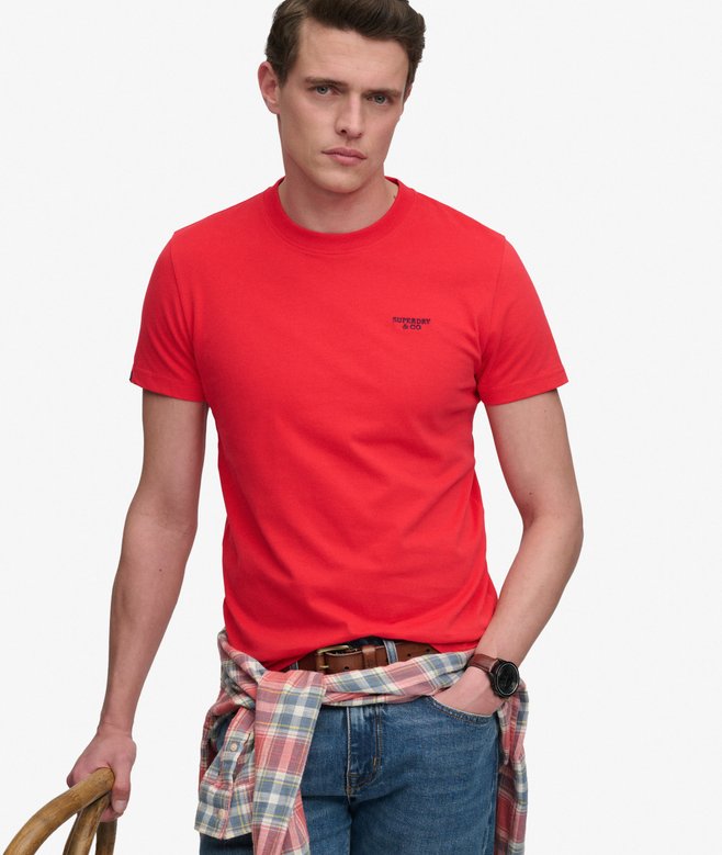 Superdry Essential Stacked Logo Embroidered T-shirt Lollipop Red/Navy