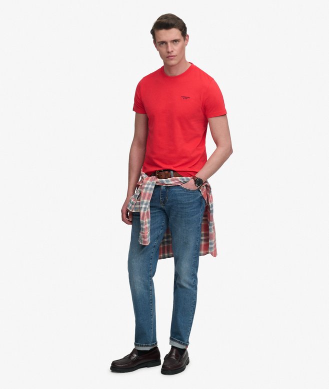 Superdry Essential Stacked Logo Embroidered T-shirt Lollipop Red/Navy
