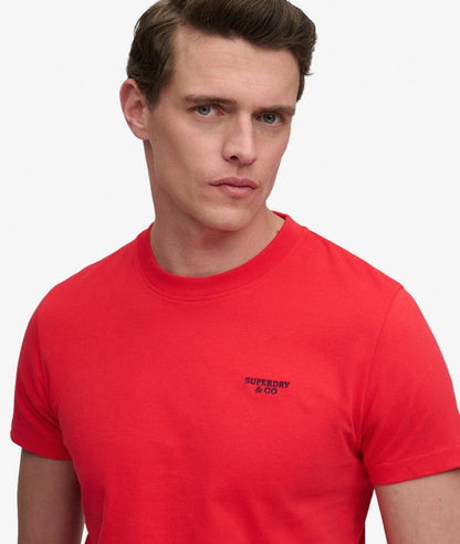 Superdry Essential Stacked Logo Embroidered T-shirt Lollipop Red/Navy