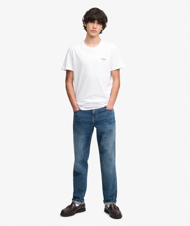 Superdry Essential Stacked Logo Embroidered T-shirt Optic/Navy