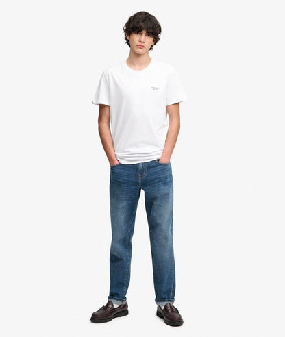 Superdry Essential Stacked Logo Embroidered T-shirt Optic/Navy