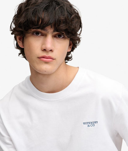 Superdry Essential Stacked Logo Embroidered T-shirt Optic/Navy