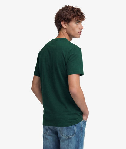 Superdry Essential Stacked Logo Embroidered T-shirt Pitch Green Marl/Pure Navy