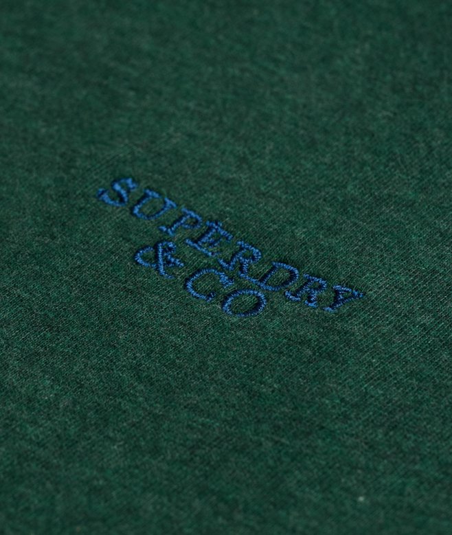Superdry Essential Stacked Logo Embroidered T-shirt Pitch Green Marl/Pure Navy
