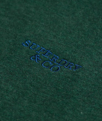 Superdry Essential Stacked Logo Embroidered T-shirt Pitch Green Marl/Pure Navy