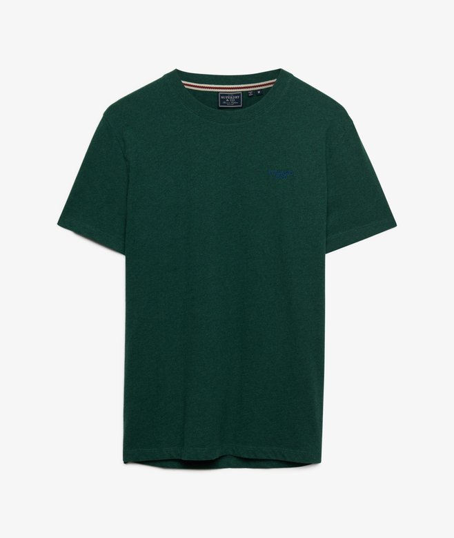 Superdry Essential Stacked Logo Embroidered T-shirt Pitch Green Marl/Pure Navy
