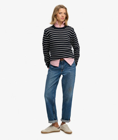 Superdry Lightweight Essential Jumper Optic Eclipse Navy Stripe
