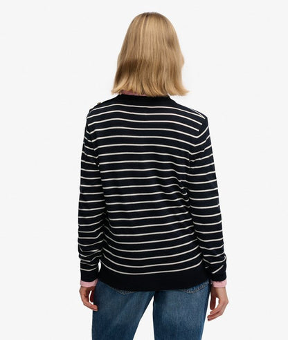 Superdry Lightweight Essential Jumper Optic Eclipse Navy Stripe