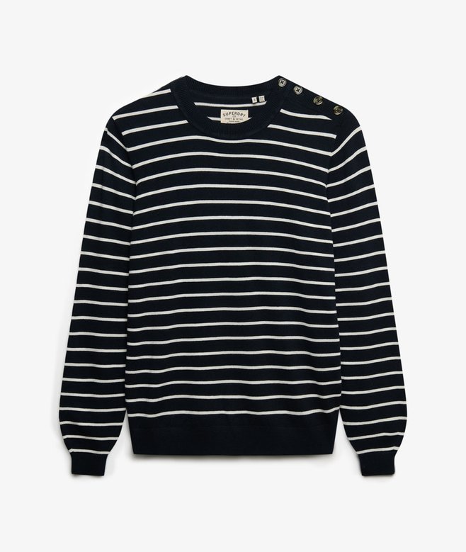 Superdry Lightweight Essential Jumper Optic Eclipse Navy Stripe