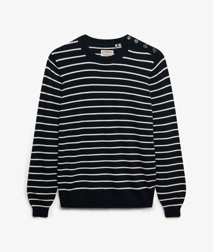 Superdry Lightweight Essential Jumper Optic Eclipse Navy Stripe