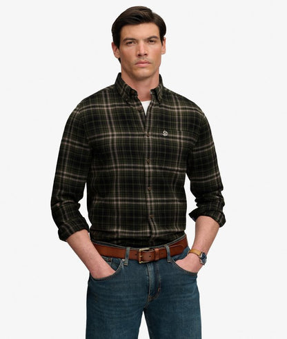 Superdry Long Sleeve Cotton Lumberjack Shirt Frontier Check Olive Green