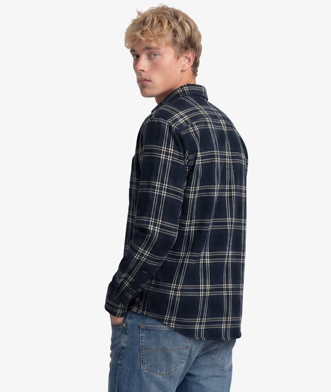 Superdry Long Sleeve Cotton Lumberjack Shirt Navy Window Check