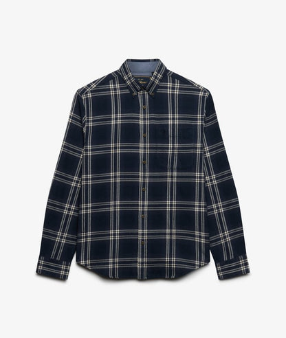 Superdry Long Sleeve Cotton Lumberjack Shirt Navy Window Check. Mens casual shirt in Relaxed fit with Single collar with button fastening and a single chest pocket that's Lightly brushed material Material: 100% Organic Cotton
