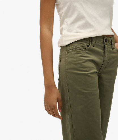 Superdry Mid Rise Baggy Chino Dusty Olive Green
