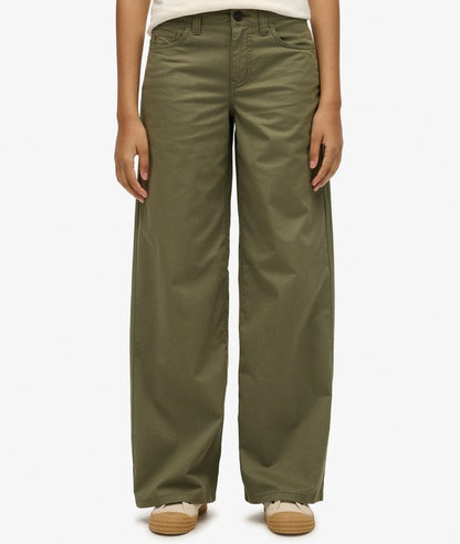Superdry Mid Rise Baggy Chino Dusty Olive Green