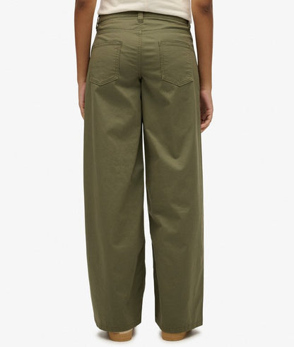 Superdry Mid Rise Baggy Chino Dusty Olive Green