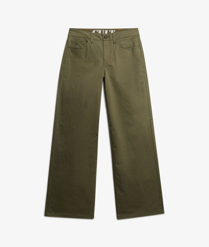 Superdry Mid Rise Baggy Chino Dusty Olive Green