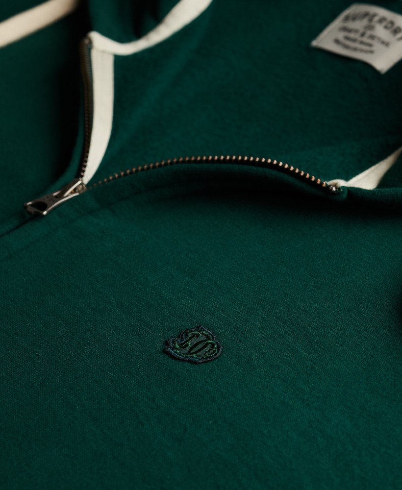 Superdry Monogram Embroidered Zip Hoodie Varsity Green