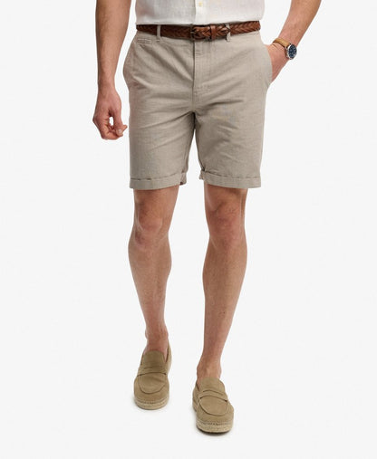 Superdry Premium Textured Chino Shorts Tan Houndstooth