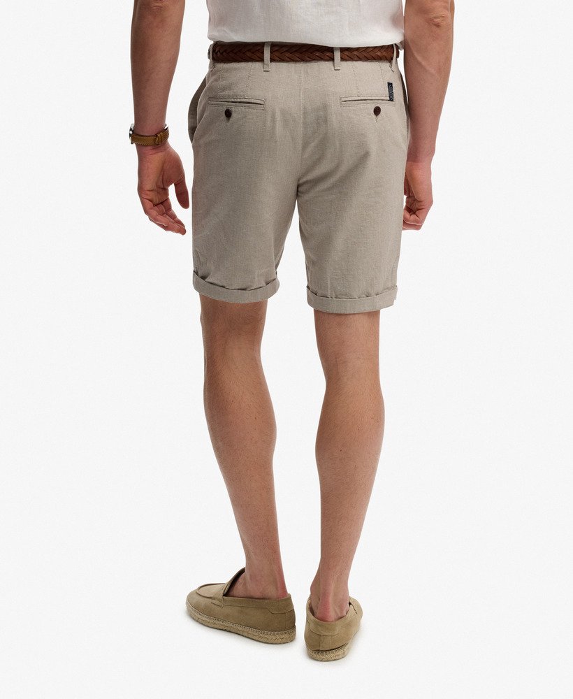Superdry Premium Textured Chino Shorts Tan Houndstooth