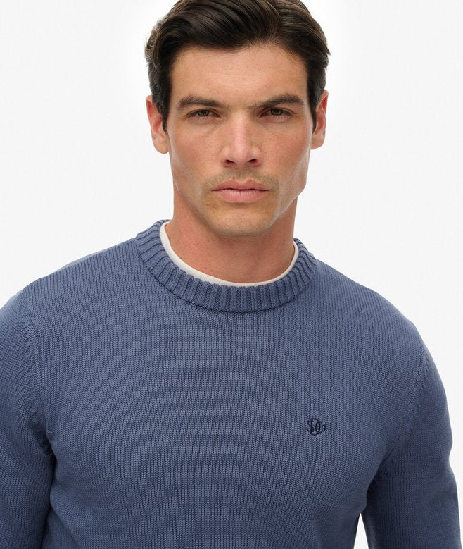 Superdry Preppy Cotton Jumper Soft Navy