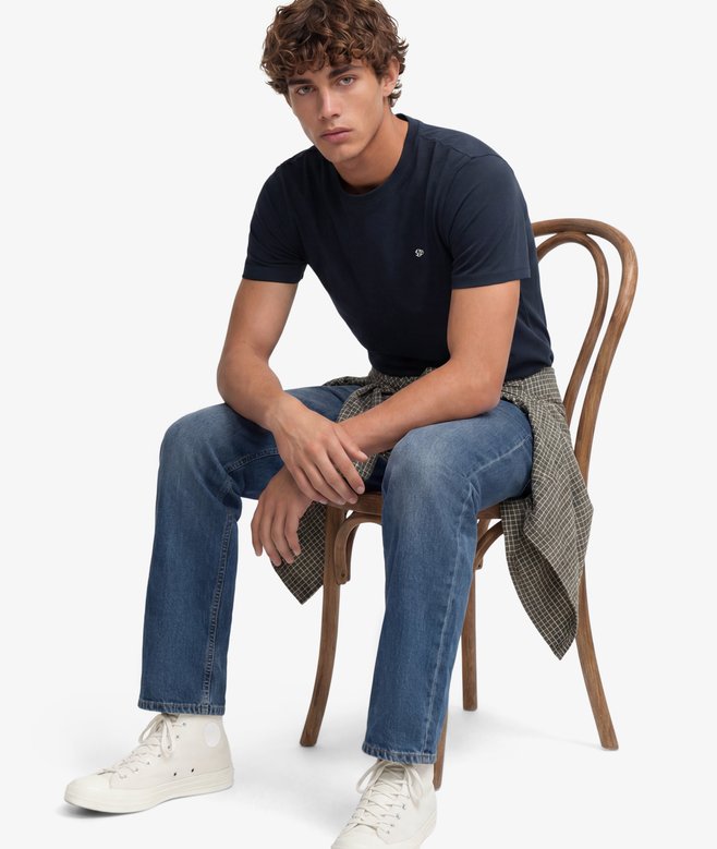 Superdry SD&Co Logo Embroidered T-shirt Eclipse Navy/Chalk