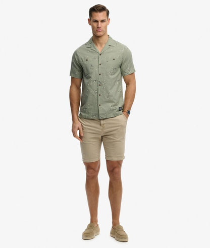 Superdry Short Sleeve Printed Beach Shirt Shibori Blossom Sage