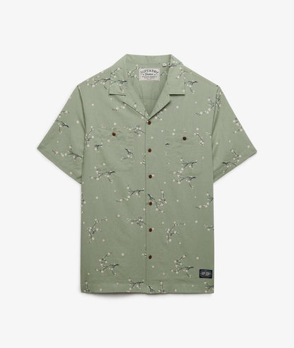 Superdry Short Sleeve Printed Beach Shirt Shibori Blossom Sage