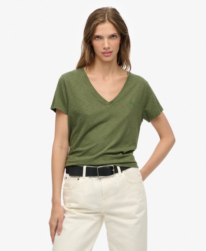 Superdry Studios Slub Embroidered T-Shirt Four Leaf Clover