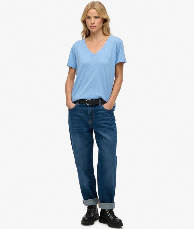 Superdry Studios Slub Embroidered T-Shirt Bluebell