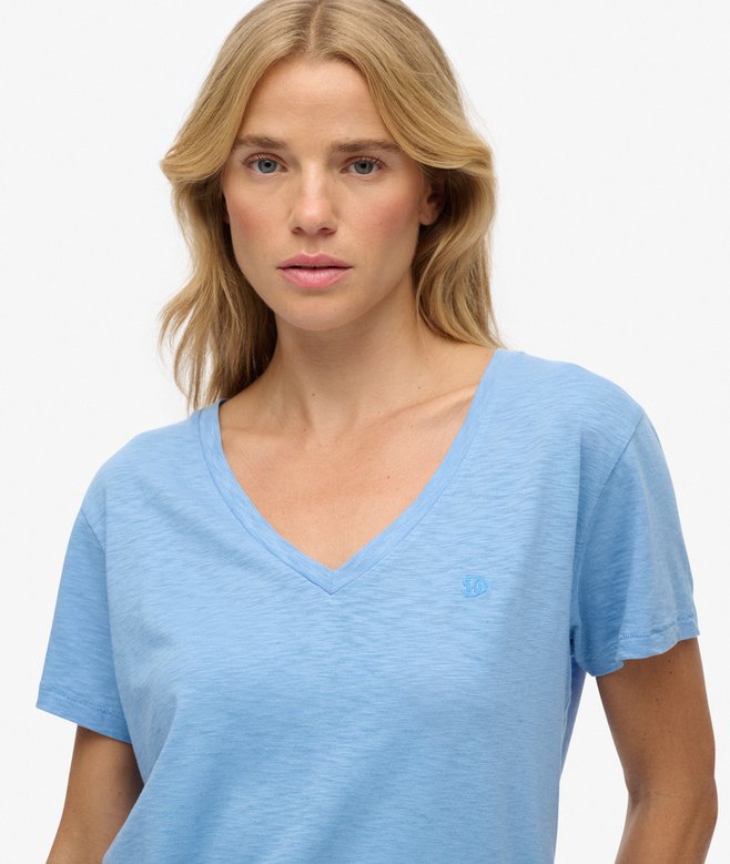 Superdry Studios Slub Embroidered T-Shirt Bluebell