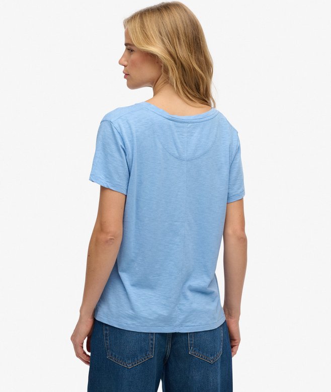Superdry Studios Slub Embroidered T-Shirt Bluebell